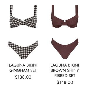 Laguna Gingham Bikini Set - Black and White